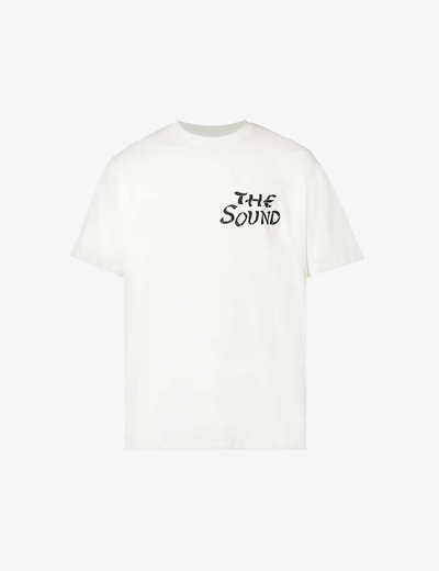 Shop Just Don The Sound Graphic-print Relaxed-fit Cotton-jersey T-shirt In White
