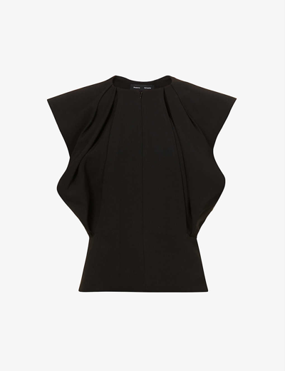 Shop Proenza Schouler Sleeveless Pleated Woven Top In Black