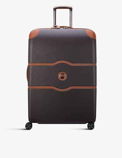 Shop Delsey Chatelet Air 2.0 Shell Suitcase 80cm In Dark Brown