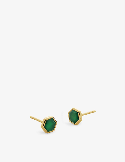 Shop Monica Vinader Womens Green X Kate Young Recycled 18ct Yellow Gold-plated Vermeil Sterling-silver An