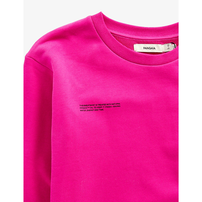 Shop Pangaia 365 Text-print Organic Cotton Sweatshirt 3-12 Years In Foxglove Pink