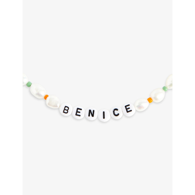 Shop Sporty And Rich Be Nice Stainless-steel Beaded Necklace In Multi