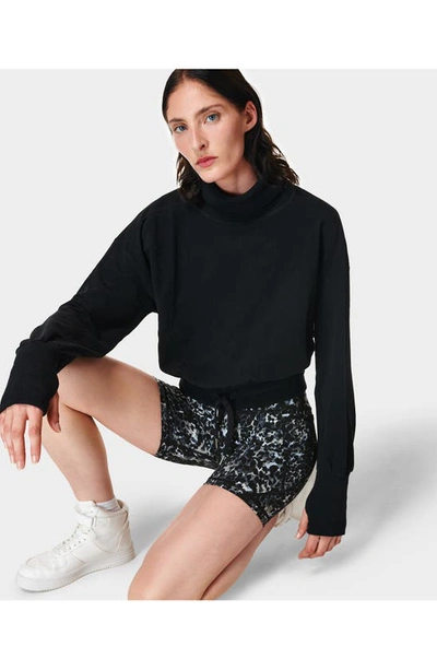 Shop Sweaty Betty Melody Fleece Pullover Sweatshirt In Black