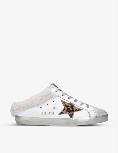 Shop Golden Goose Superstar Sabot 81811 Leather And Shearling Trainers In White/oth