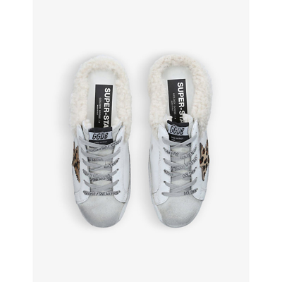 Shop Golden Goose Superstar Sabot 81811 Leather And Shearling Trainers In White/oth