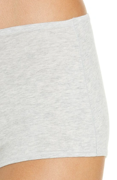 Shop Skims Stretch Cotton Jersey Boyshorts In Light Heather Grey