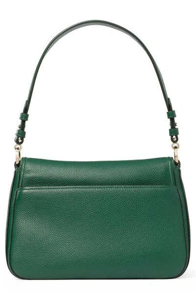 Shop Kate Spade Hudson Pebble Leather Medium Convertible Shoulder Bag In Arugula