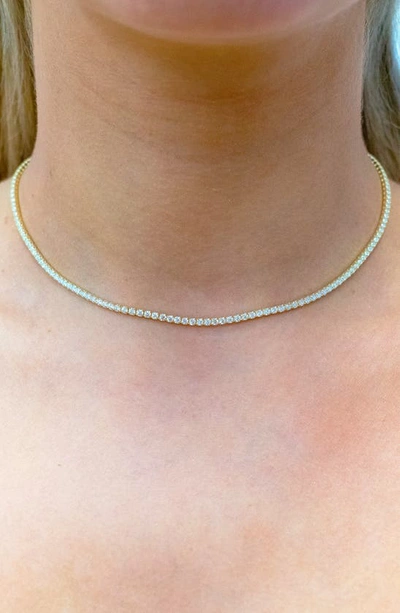 Argento Vivo Cubic Zirconia Tennis Necklace In Gold
