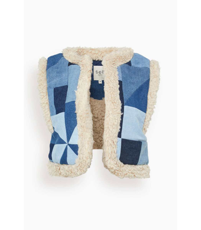 Shop Sea Diego Denim Patched Vest In Multi