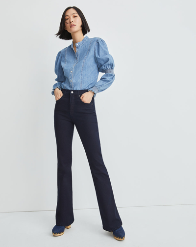 Shop Veronica Beard Beverly Skinny-flare Jean Extended In Indigo