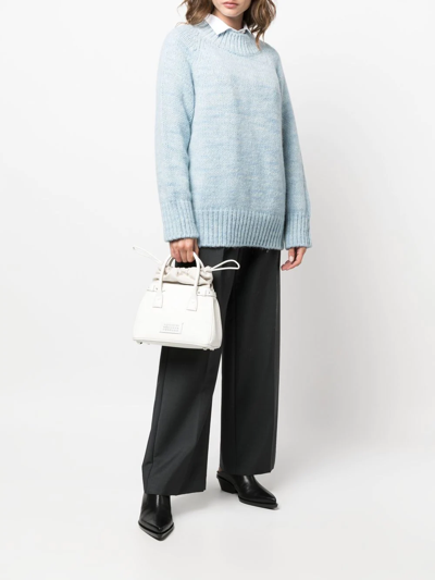 Shop Maison Margiela Mini 5ac Drawstring Top-handle Bag In White