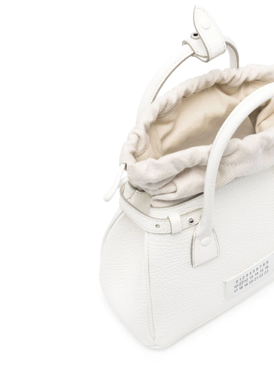 Shop Maison Margiela Mini 5ac Drawstring Top-handle Bag In White