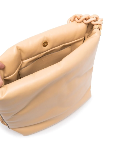 Shop Stella Mccartney Falabella Padded Shoulder Bag In Neutrals