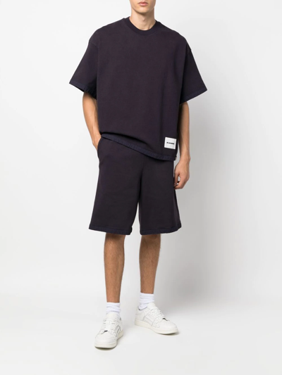 Shop Jil Sander Logo-patch Track Shorts In Violett