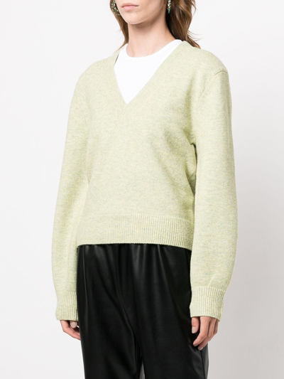 Shop Apparis Moira V-neck Sweater In Green