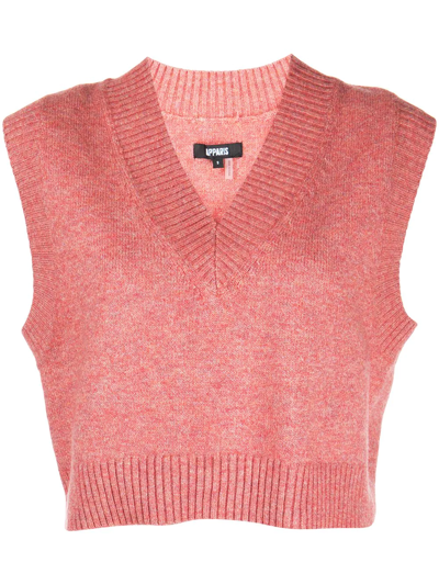 Shop Apparis Ribbed-knit Vest Top In Pink