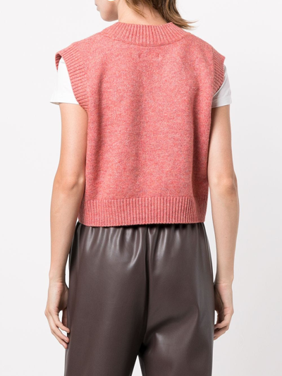 Shop Apparis Ribbed-knit Vest Top In Pink