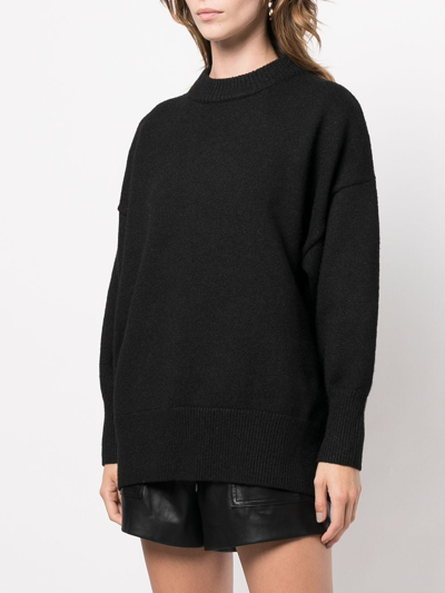 Shop Apparis Ribbed-knit Long-sleeved Jumper In Black