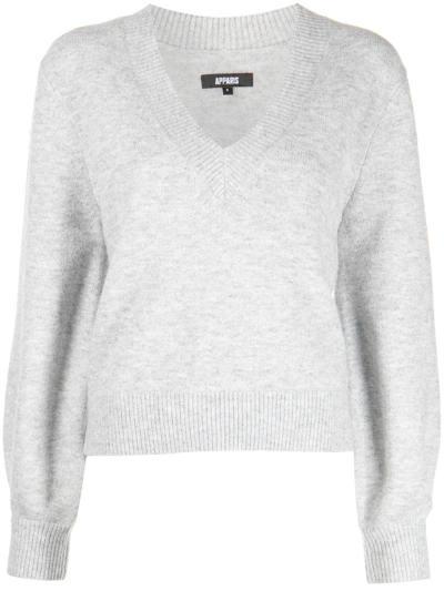 Shop Apparis Moira V-neck Sweater In Grey