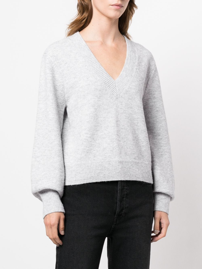 Shop Apparis Moira V-neck Sweater In Grey