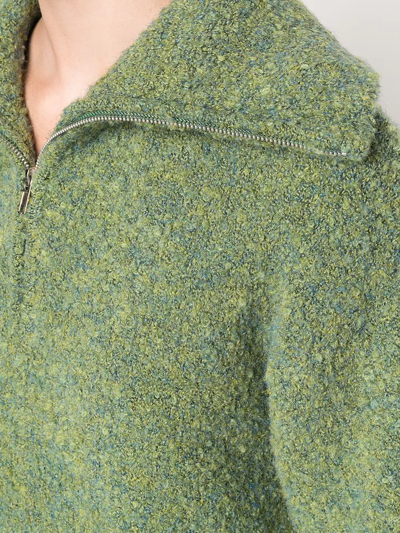 Shop Apparis Jean Spread-collar Sweater In Green