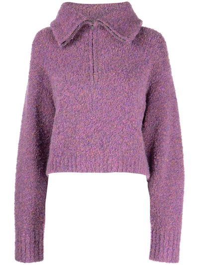 Shop Apparis Jean Spread-collar Jumper In Purple