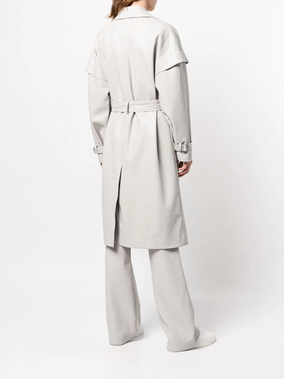 Shop Apparis Natalia Belted Trench In Grey
