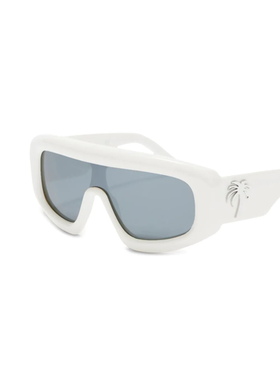 Palm Angels Carmel Shield-frame Sunglasses In Weiss