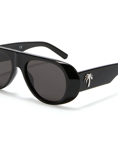 Shop Palm Angels Sierra Round-frame Sunglasses In Schwarz