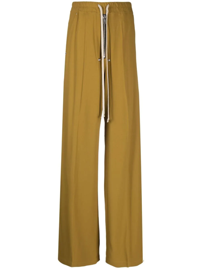 Shop Rick Owens Elasticated Drawstring-fastening Trousers In Green