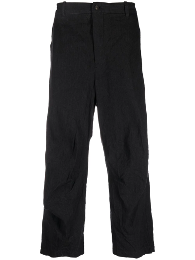 Shop Forme D'expression Mid-rise Tapered Trousers In Black