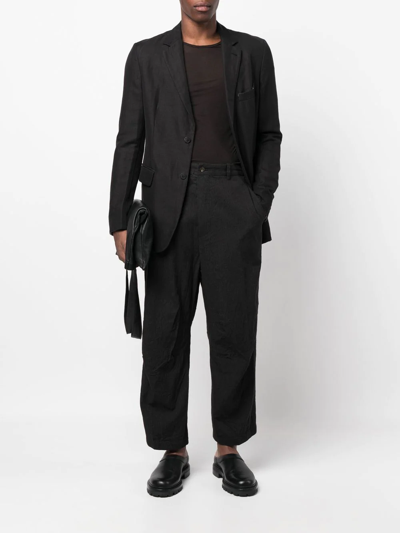 Shop Forme D'expression Mid-rise Tapered Trousers In Black