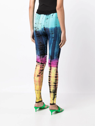 Shop Agr Tie-dye Print Leggings In Mehrfarbig