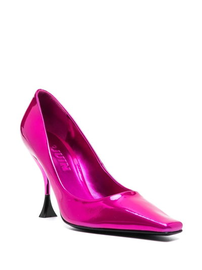 Shop 3juin 100mm Leather Stiletto Heels In Rosa