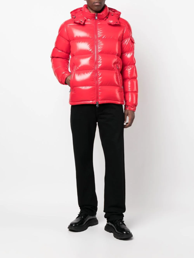 Shop Moncler Maya Padded Jacket In Red