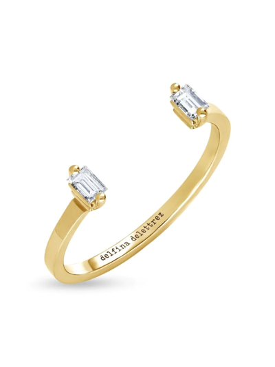 Shop Delfina Delettrez 18kt Yellow Gold Dots Diamond Ring