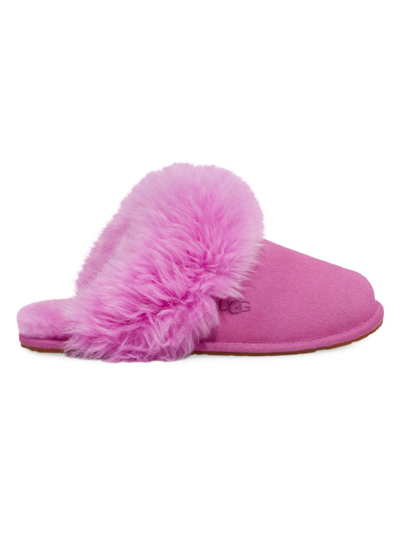 Shop Ugg Women's Scuff Sis Dyed Sheepskin Slippers In Purple Ruby