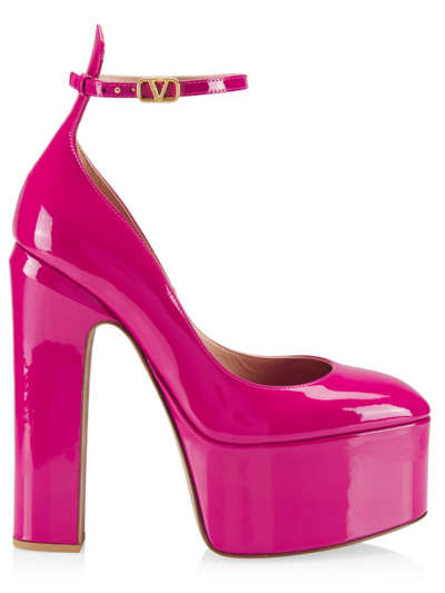 Shop Valentino Women's Patent Leather Platform Pumps In Rose Violet