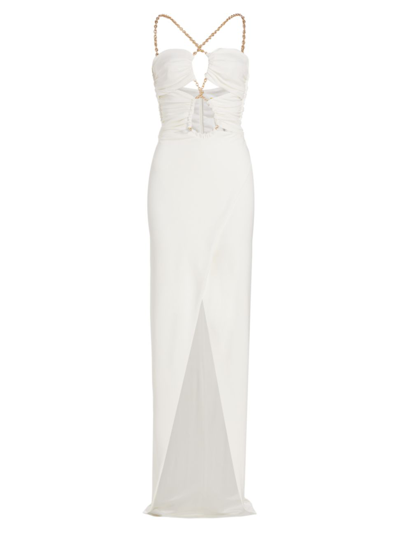 Shop Dundas Women's Sky Chain-link & Cut Out Gown In White