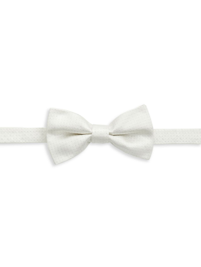 Shop Saks Fifth Avenue Men's Collection Micro Shine Dotted Bow Tie In Egret