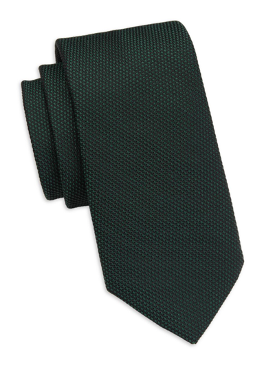 Shop Saks Fifth Avenue Men's Collection Micro Tweed Neck Tie In Forest Green