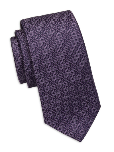 Shop Saks Fifth Avenue Men's Collection Diamond Print Necktie In Elder Berry