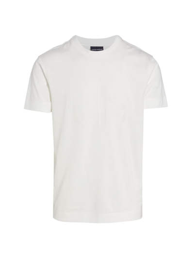 Shop Emporio Armani Men's Cotton Logo T-shirt In White