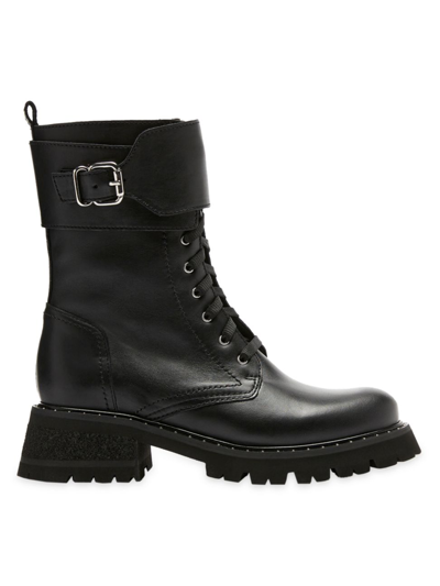 Shop La Canadienne Women's Cody Lug-sole Leather Combat Boots In Black