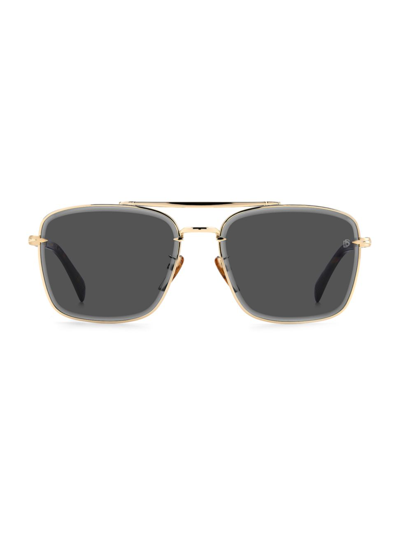 Shop David Beckham Men's Metal 60mm Aviator Sunglasses In Gold