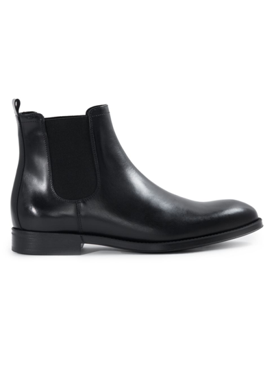 Shop Paul Stuart Men's Leather Chelsea Boots In Black