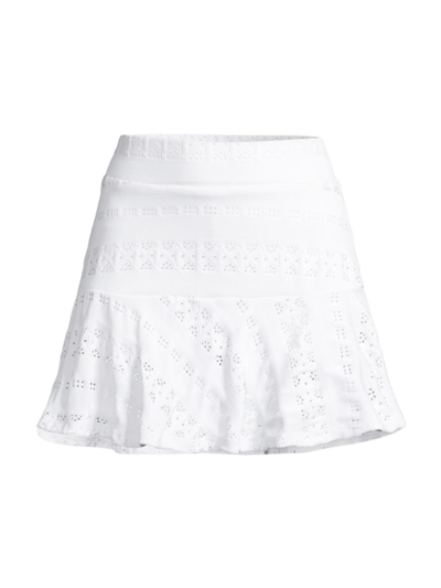 Shop L'etoile Sport Women's Pointelle Tennis Skirt In White