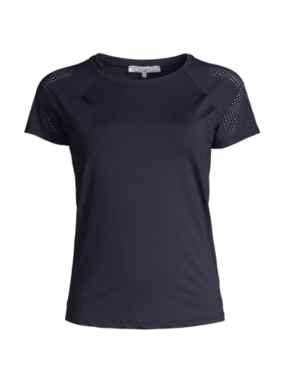 Shop L'etoile Sport Women's Perforated Tennis T-shirt In Navy