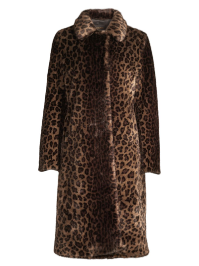 Shop Donna Karan Women's Leopard-print Faux Fur Coat