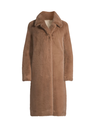 Shop Donna Karan Women's Oversized Faux Fur Coat In Chestnut